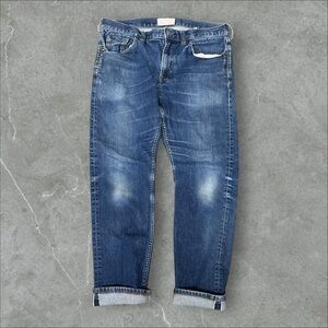 Everlane Jeans Men 33x30 Blue Selvedge Slim Fit Organic Cotton Denim Work Washed